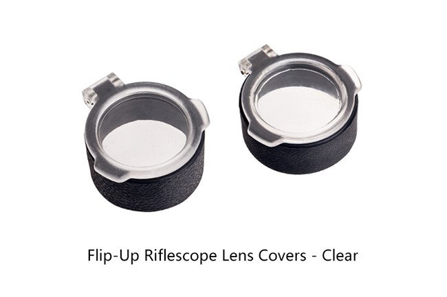 Rubber & Resin Tactical Accessories 40mm Flip - Up Riflescope Lens Covers - Clear
