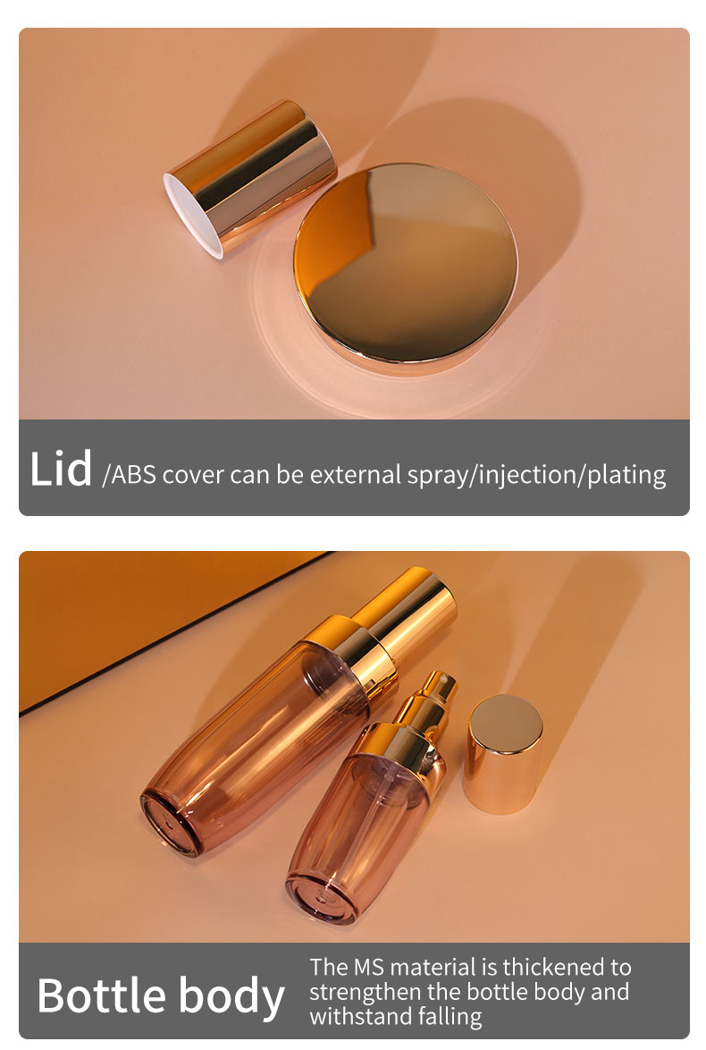 Acrylic Industrial Cosmetic Lotion Pump Bottle , Essential Oil Bottle With Collar Material