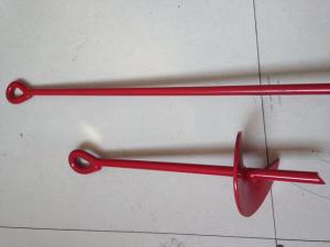 China Red Painted Earth Ground Anchor / Helical Metal Ground Anchors Offset Eye factory