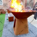 Rusty Red Charcoal Bbq Grills Folding Outdoor Barbecue Grill D1000mm