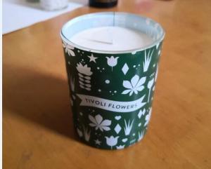China Decorative &amp; printed glass candle loaded by scented soy wax of rose garden &amp; pine apple factory