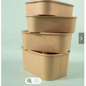 750ml Food Kraft Paper Bowl Matt Lamination With FDA Certified