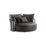 Detachable Custom Sofa Bed Italy Round Large Grey Black Cowhide Sofa Bed