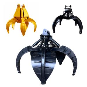China 30-40 Ton Excavator Orange Peel Grapple , Manual Rock Grab For Excavator factory