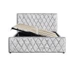 Ottoman Gray Velvet Tufted Storage Bed Frame Gas Lift OEM ODM