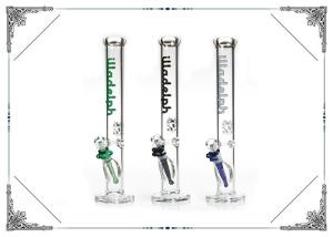 China 7MM Thick Glass Bong 17 Inches Tall Straight Tube Glass Smoking Pipes factory