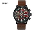 PU Leather Strap Precision Quartz Watch Brown Black Red Optional