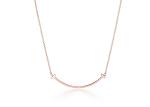18K Rose Gold Neklace , Smile Pendant Necklace 16-18inch Adjustable length
