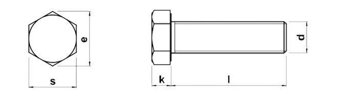 A2-70 Stainless Steel Bolt M27 Length 60~260mm Hex Head Bolts DIN 933 Standard SUS304 Materials