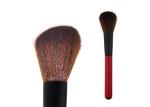 Soft Contour Blush Brush Brown Synthetic Hair Red Wooden Handle