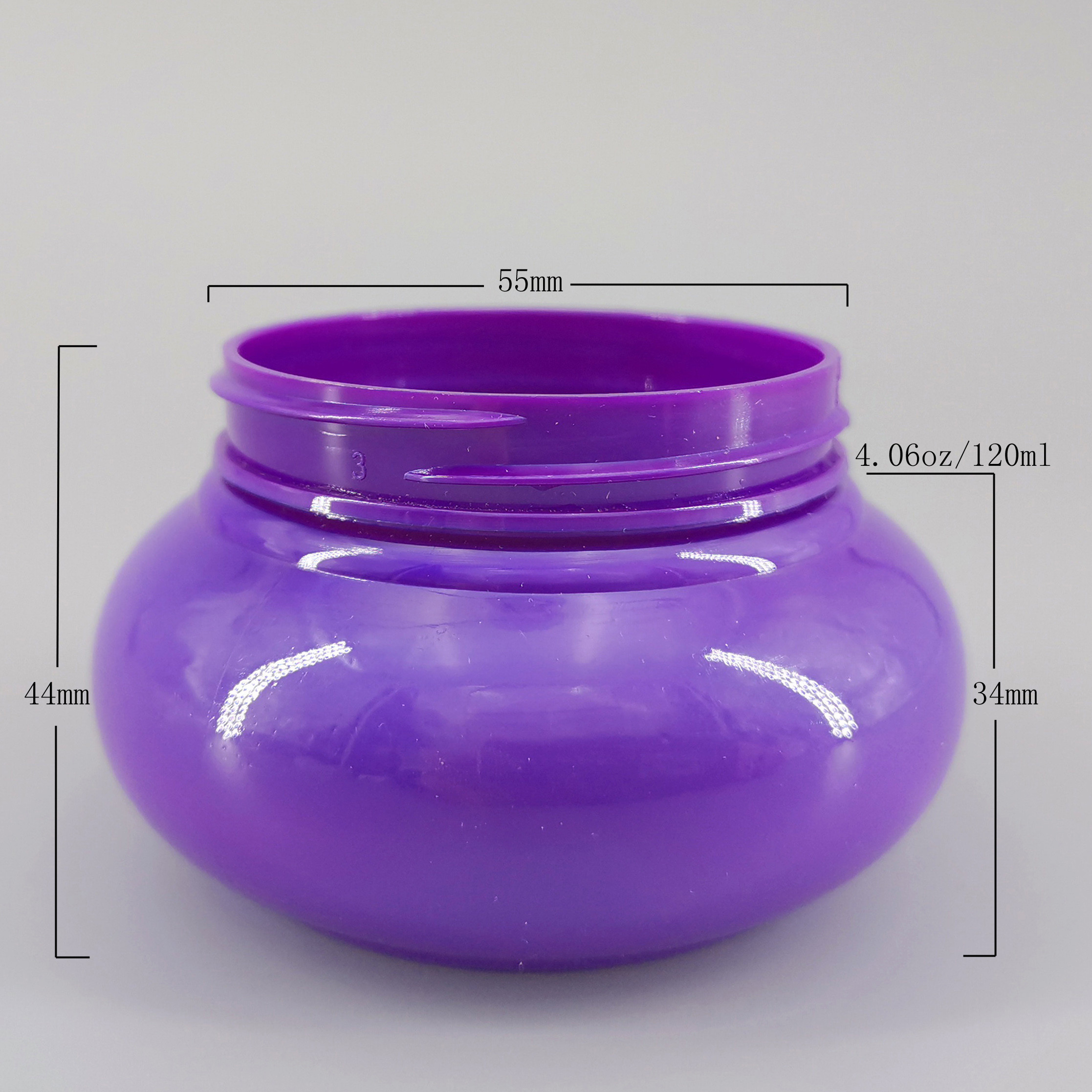 Purple Ball Shaped 44mm 4.06oz Cosmetic Cream Jars