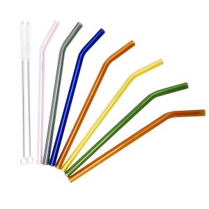 China SGS Borosilicate Glass Straws Eco Friendly Glass Drinking Straw Set factory
