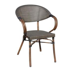 China Outdoor cafe restaurant juice shop mesh fabric bamboo dining arm chair---YS5631 factory