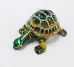 Lucky jeweled trinket boxes green turtle trinket box metal turtle jewelry box