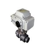 CE IP67 Normal Temperature Electric PVC Ball Valve DC24V Straight Through Type