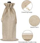 Resuable Drawstring Printed Jute Bags Gift Bags for Wine