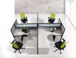 Customized Call Center Office Furniture Partitions / 4 Person Workstation Desk