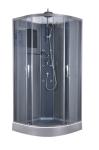 Quadrant Shower Cubicles 900 X 900 X 2250 MM Circle Grey ABS Tray Chrome