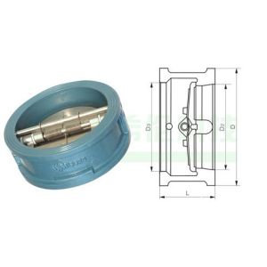 DN15 Disc Wafer Check Valve , Construction Ductile Iron Ductile Iron Check Valve