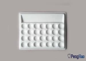 China 28 Wells Dental Laboratory Ceramic Mixing Slab 22*21cm With Plastic Cover factory