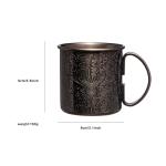 18/8 Stainless Steel Wine Glass Travel Wine Mug Etch Design Baroque Style