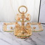Golden Restaurant Exquisite Luxury Glass Storage Tray