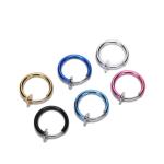 6 Colors New 2 PCS Clip on Boby Nose Lip Ear Fake Piercing Rings Stud Punk Goth