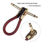 Short Golden Right Angle Mono TS Jack Instrument Guitar Patch Cable for Guitar