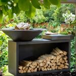 Large Barbecue Wood Fired Garden Grills with Assembly Required Corten Steel