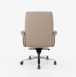 Mid Back Executive Office Chair Genuine Leather Adjustable Headrest Hot Sale