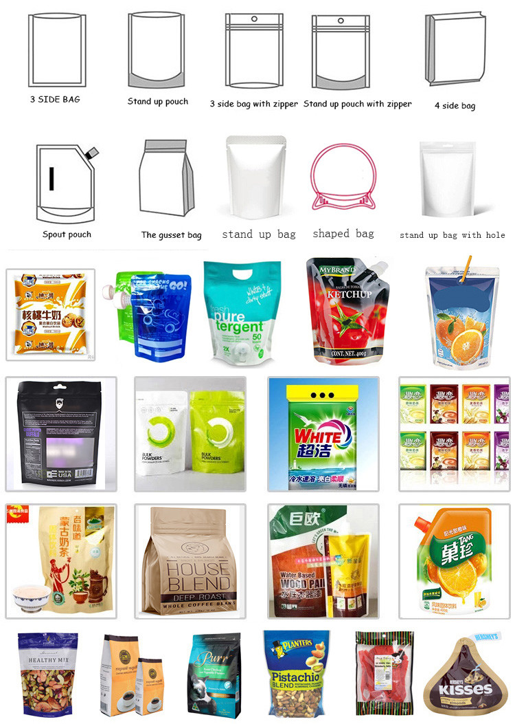 Zipper Stand Up Pouch Doypack Packing Machine 250g Coffee Powder Automatic Packaging Machine