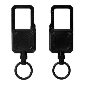 China Deyi Badge Reel Heavy Duty Retractable Keychain Carabiner Key Holder Square ID factory