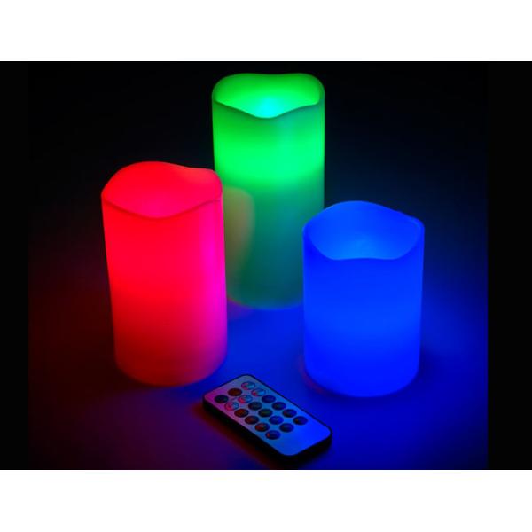 Multi Color Remote Control Battery Operated Candles 3 Piece / Set Security For Home