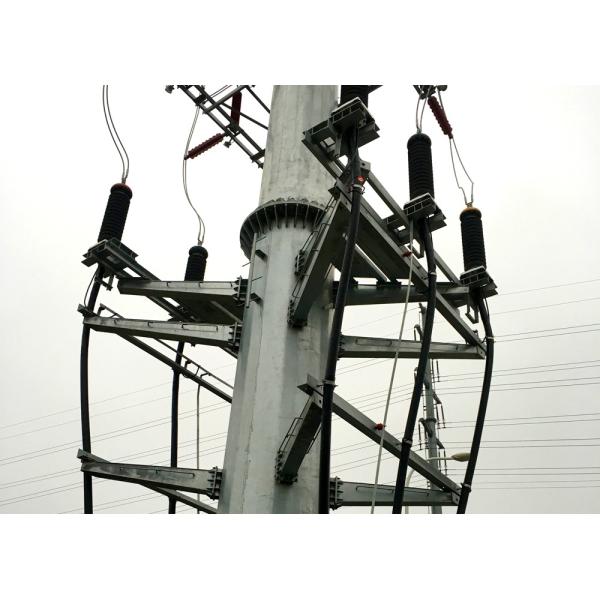 China Steel Structure Electric Transmission Tower , 4.8S Bolt Monopole Power Line Tower factory