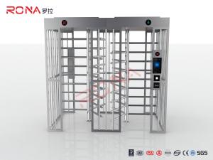 China Stainless Steel Full Height Turnstile RFID Card Reader Fingerprint With Double Channels factory