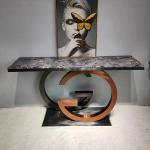 Glossy Steel Frame Entrance Console Table Rectangular Height 78cm