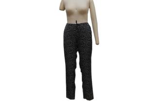 China White Fireworks Print Matt Satin Ladies Casual Pants 100 Polyester Trousers factory