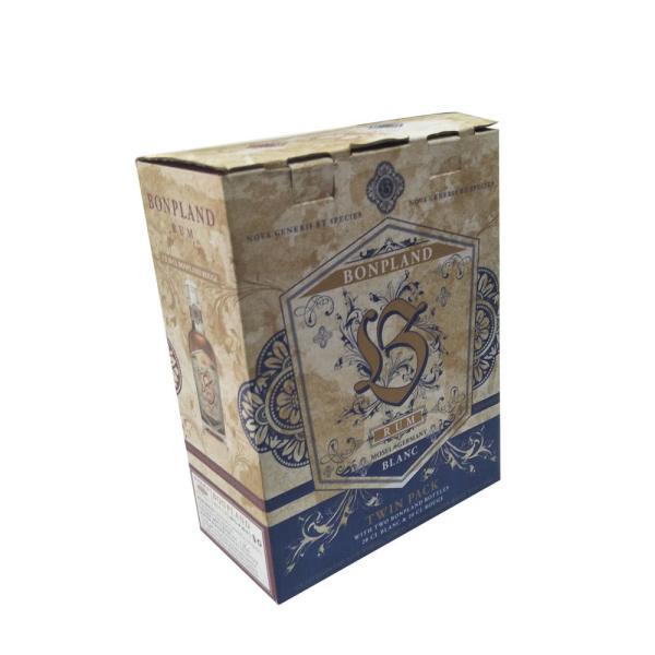 Printed Single Wall Corrugated Paper Tuck Top Auto Bottom Box Twin Bottles