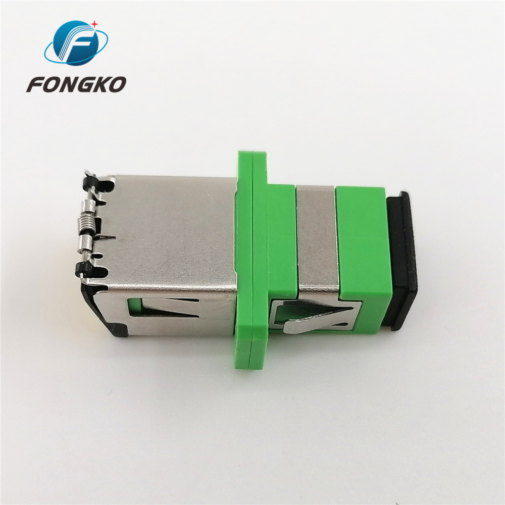 Hot sales Plastic Metal APC/SC Auto Shutter Adaptor Black Dust Cover SC/APC Fiber Optic Adapters