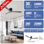 52 Inches Remote Control Ceiling Fans Silk Screen Printing Logo Simple Wooden