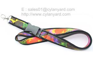 China SBR neoprene rubber lanyards wholesale, full colour print neoprene id ribbons, factory