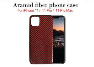 China Black And Red Glossy Twill Aramid iPhone 11 Cover Case factory