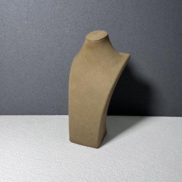 Custom Packaging Coffee Microfiber Jewelry Stand for Necklace