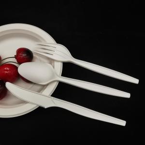 China 6inch 6.5inch 7inch CPLA Compostable Tableware 100% Biodegradable White Polylactic Acid Cutlery Fork Knife Spoon factory