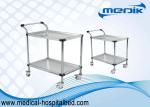 Detachable Double Shelves Medical Instrument Trolley With Pushing Hand