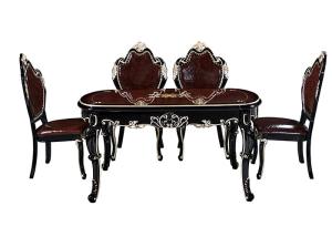 China MDF Carving Baking Paint Process Minimalist Dining Table factory
