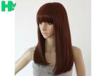 Glueless Net Headgear Long Straight Synthetic Wigs For Lady / Girl OEM