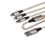 Mobile 3 In 1 Braided Charging Cable Micro Usb Type C Iphone Connectors