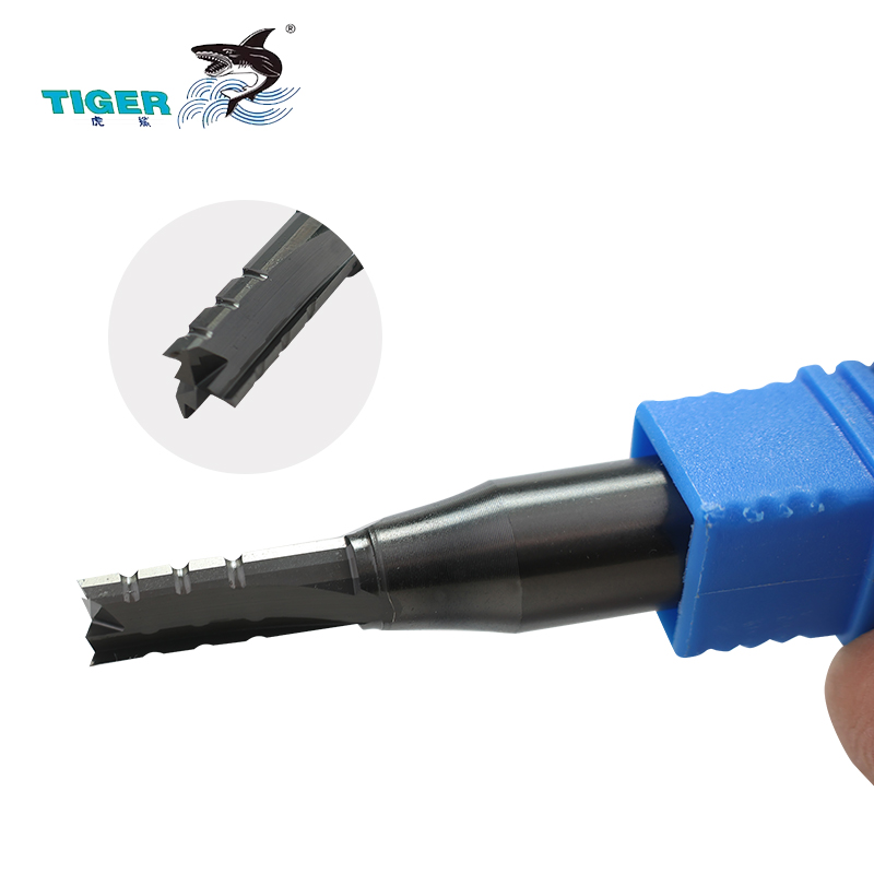 Three Blade 55HRC Tiger Bit Cnc Router Bit Straight Blade Woodworking Milling Cutter