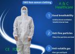 White Hooded Disposable Coveralls Non Woven Safety Disposable Chemical Suit